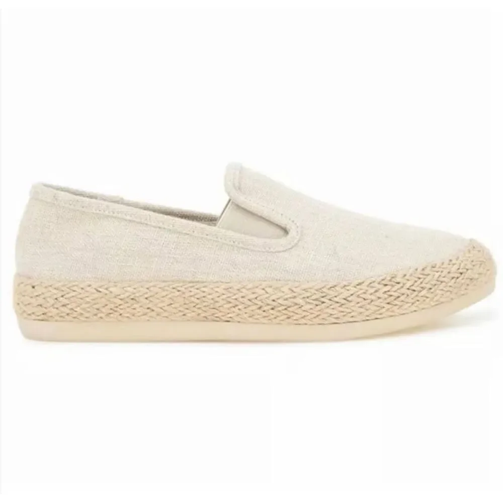 NWT Esprit Nadine 9.5 Memory foam Slip On Natural Linen Tan Espadrille Sneakers